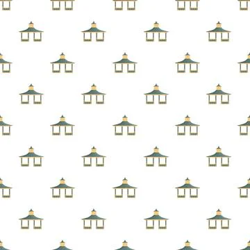 Gazebo pavilion pattern repeating on white background Ilustração Stock