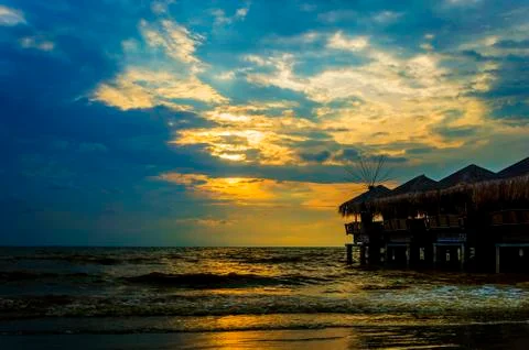 Gazebo silhouette Stock Photos