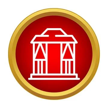 Gazebo structure icon representing relaxation and outdoor park shelter Stock Illustration