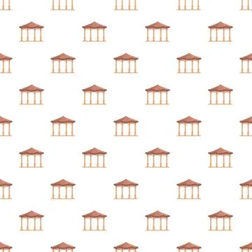 Gazebo structure pattern repeating on white background Illustrazione stock