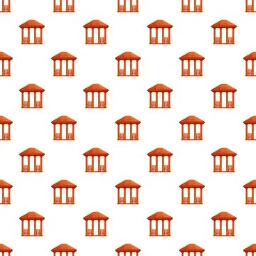 Gazebo structure repeating seamless pattern background design Illustrazione stock