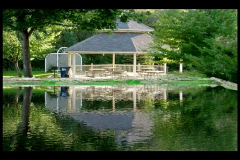 Gazebo By The Water Stock Footage 233329
