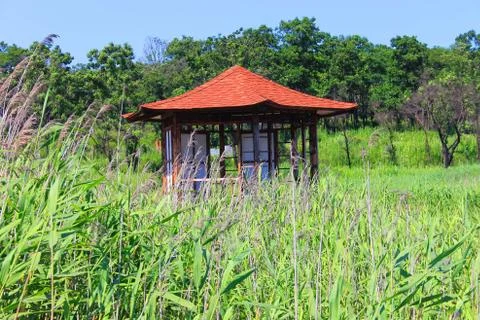 Gazebo on the water Stock Photos
