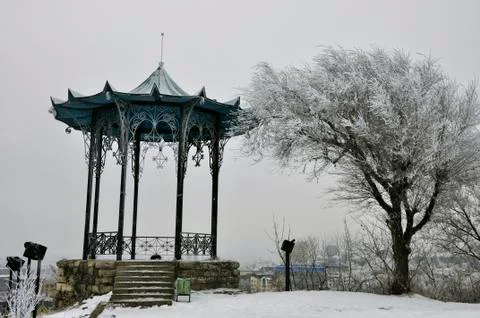 Gazebo in winter Foto stock