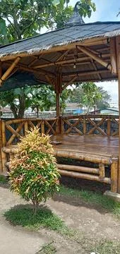 Gazebos Made of Bamboo Stock Photos