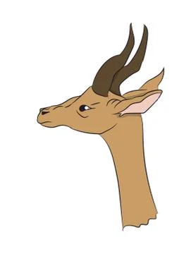 Gazelle portrait, vector Illustrazione stock