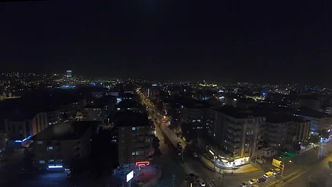 Gaziantep nightlapse Stock Footage 128448783
