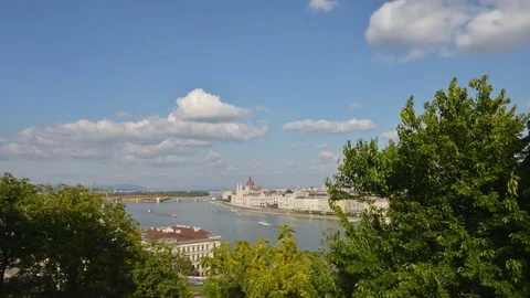 Gazing at Pest from Buda in a time lapse of Budapest, Hungary Stock Footage 70794094