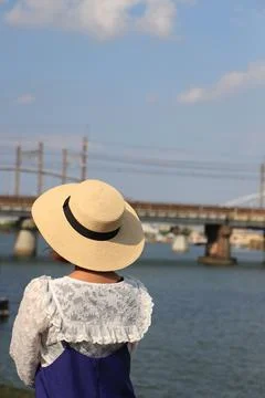 Gazing at the river Stock Photos