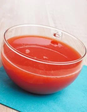 Gazpacho on a kitchen table Stock Photos