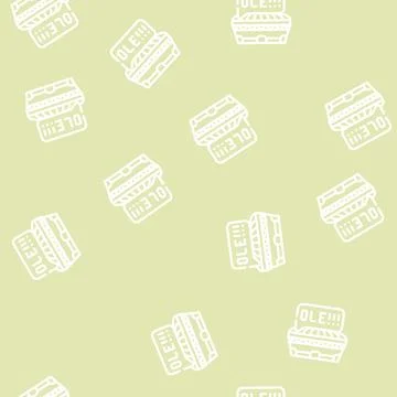 Gazpacho spain dish line vector seamless pattern Stock Illustration