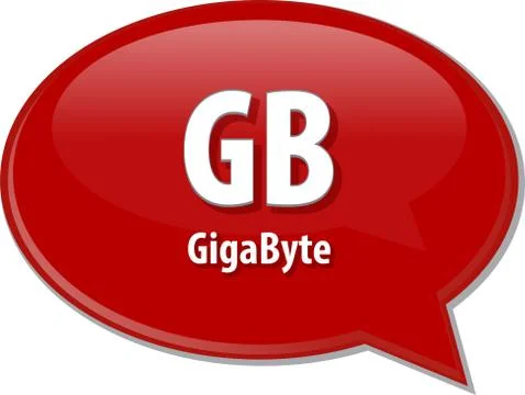 GB acronym definition speech bubble illustration Stock Illustration