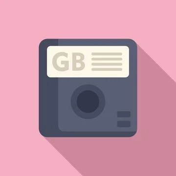 GB board icon flat vector. Archive state backup Stock Illustration