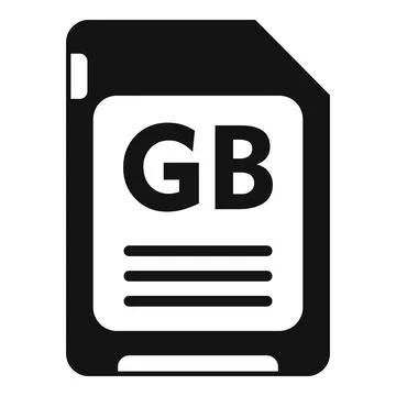 GB flash memory board icon simple vector. Machine solid Stock Illustration