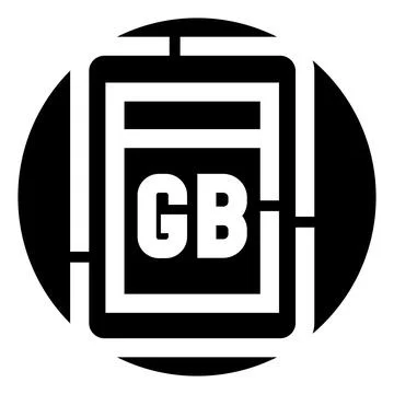 Gb letters in circular stencil graphic design Stock Illustration