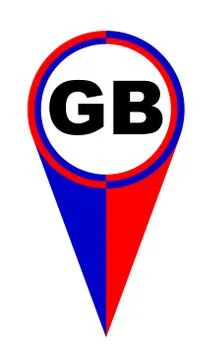 GB Map Pointer Location Flag Stock Illustration