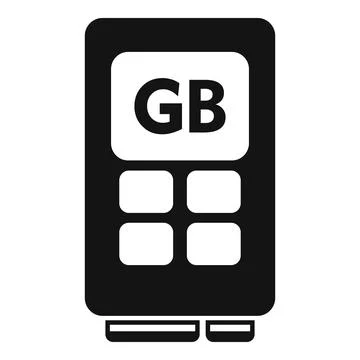 Gb memory board icon simple vector. Solid machine Stock Illustration