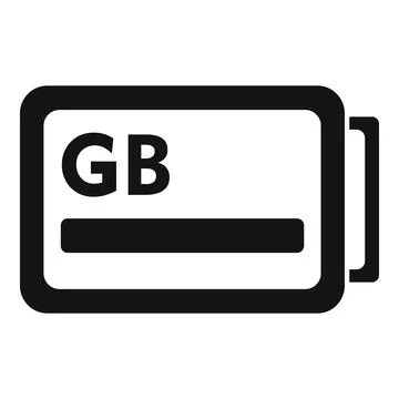 GB memory board icon simple vector. Focus solid machine Stock Illustration