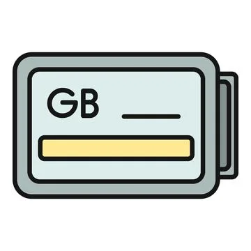Gb memory storage card digital icon design Stock Illustration