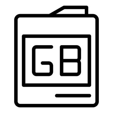 Gb storage icon outline vector. Code megabyte イラスト素材