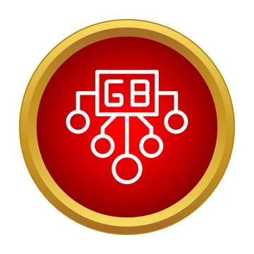 Gb symbol communicating data in network technology Illustrazione stock