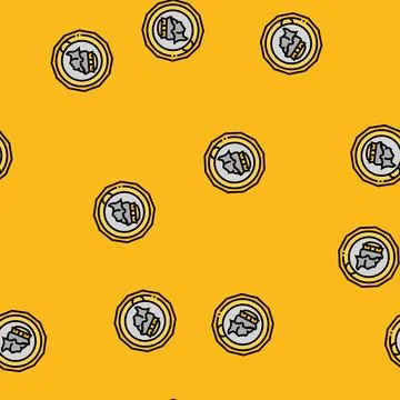 Gbp coin vector seamless pattern Stock Illustration