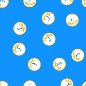 Gbp coin vector seamless pattern Stock Illustration
