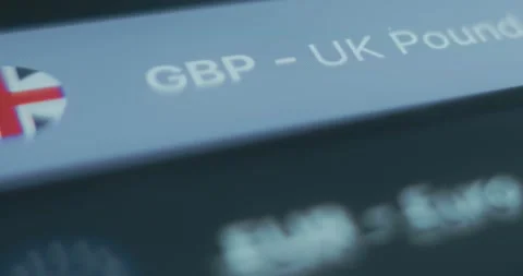 GBP, UK Pound, choosing main currency for personal finance app Stock Footage 313353400