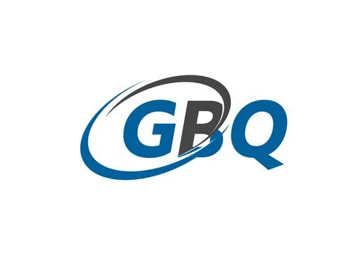 GBQ letters creative modern elegant swoosh logo design Stock Illustration