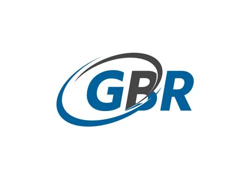 GBR letters creative modern elegant swoosh logo design Stock Illustration