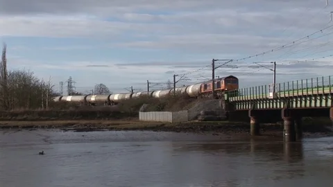 GBRf Freight Train at Manningtree Video stock 85068096