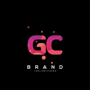 GC initial logo With Colorful template vector. Ilustração Stock