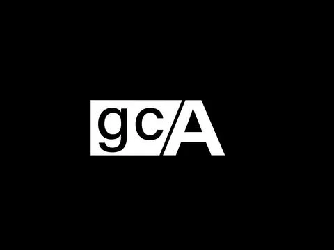 GCA Logo and Graphics design vector art, Icons isolated on black background Illustrazione stock