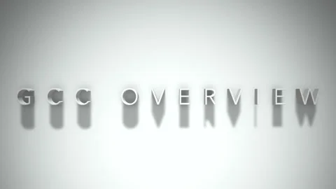 Gcc overview 3D title animation white text on a white background Vidéo 299369356