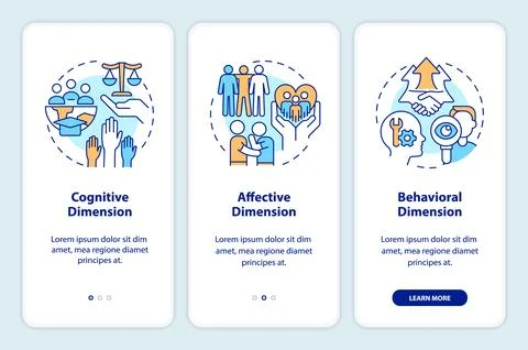 GCED conceptual dimensions onboarding mobile app screen Stock Illustration