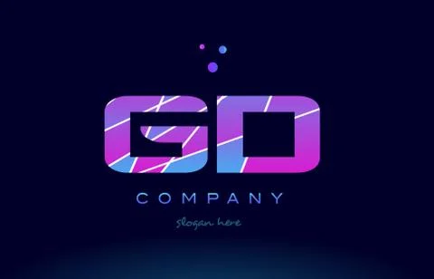 Gd g d  colored blue pink purple alphabet letter logo icon vector Stock Illustration
