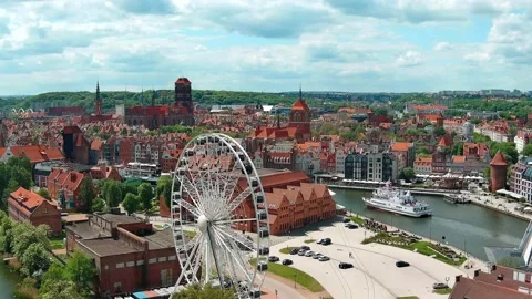 Gdansk from above Stock Footage 154592765