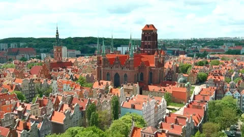 Gdansk from above Stock Footage 154593067