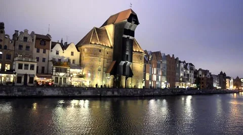 Gdansk Night Stock Footage 43675729