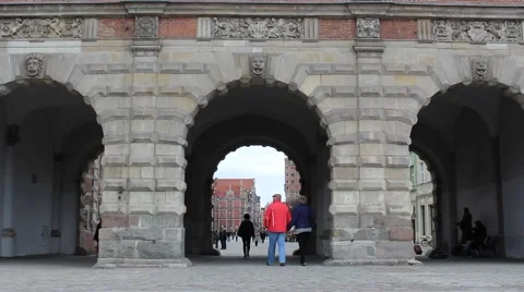Gdansk Old Town gate Stock Footage 49918155