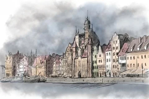Gdansk old town Illustrazione stock