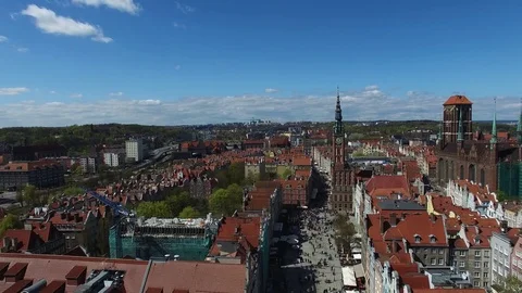 Gdansk panorama of the central square Stock Footage 77039605