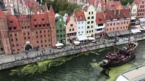 Gdansk panoramic view 2020 스톡 동영상 144377033