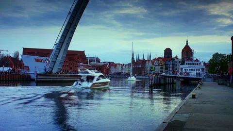 Gdańsk. Poland. Danzig. The bridge. Stock Footage 237693228