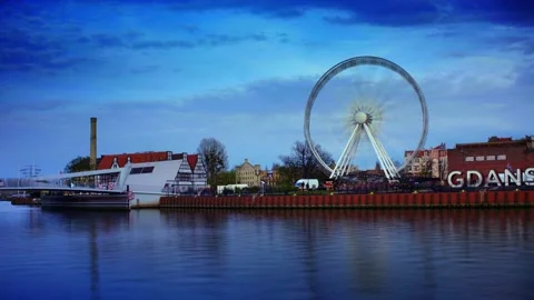 Gdańsk. Poland. Funfair. Video stock 237692956
