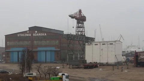 Gdansk shipyard 스톡 동영상 82106131