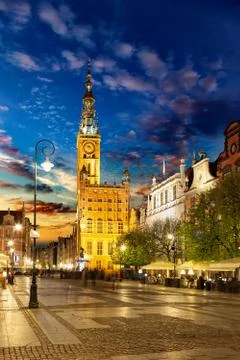 Gdanska at night Stock Photos