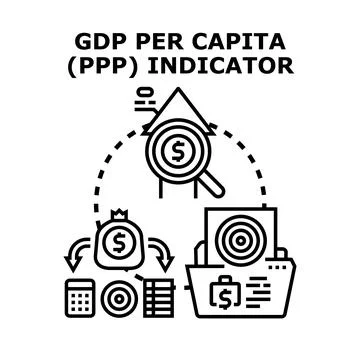 Gdp per capita ppp indicator concept vector illustration Stockillustratie