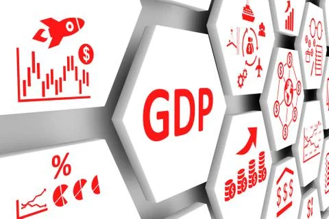 GDP concept cell background 3d illustration Stock Illustration