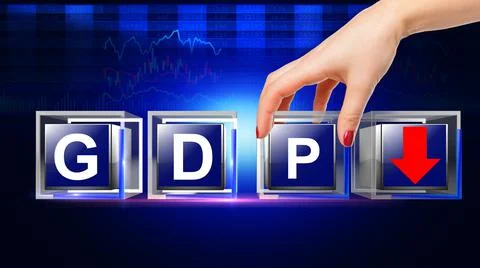 GDP Down Letter Concept Illustrazione stock
